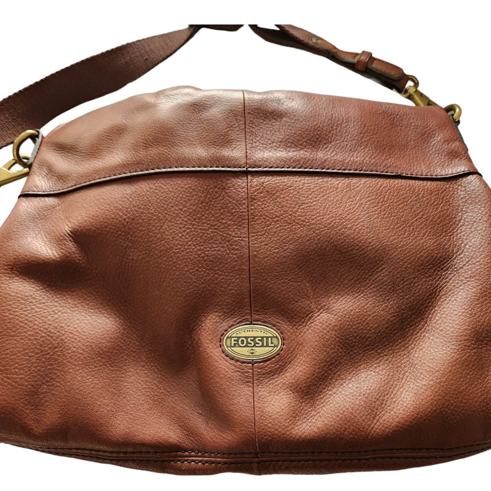 🎁🎁🔥🔥EUC: Fossil brown leather messenger bag🔥🔥🎁🎁
